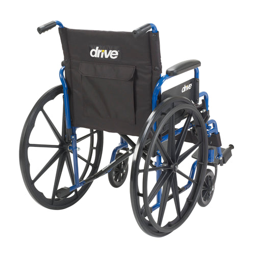 Drive Medical BLS18FBD-SF Blue Streak Wheelchair with Flip Back Desk Arms, Swing Away Footrests, 18" Seat